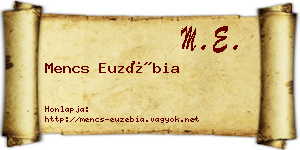 Mencs Euzébia névjegykártya